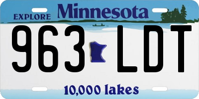 MN license plate 963LDT