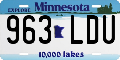 MN license plate 963LDU