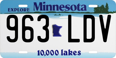 MN license plate 963LDV