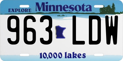 MN license plate 963LDW
