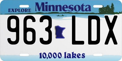 MN license plate 963LDX