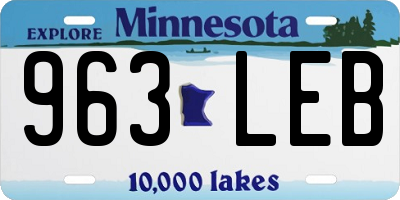 MN license plate 963LEB