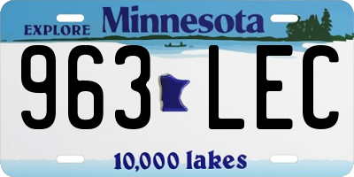 MN license plate 963LEC