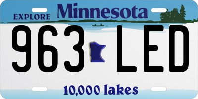 MN license plate 963LED