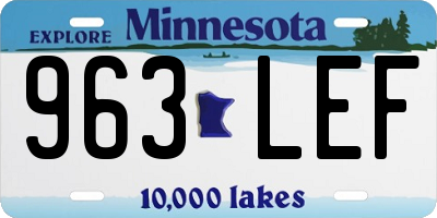 MN license plate 963LEF