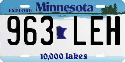 MN license plate 963LEH