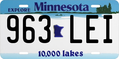 MN license plate 963LEI