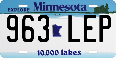 MN license plate 963LEP