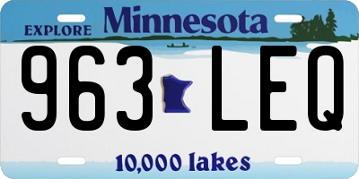 MN license plate 963LEQ