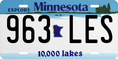 MN license plate 963LES