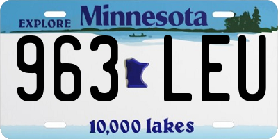MN license plate 963LEU
