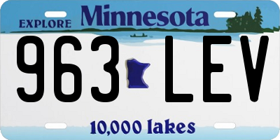 MN license plate 963LEV