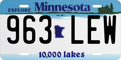 MN license plate 963LEW