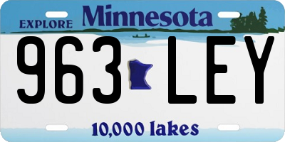 MN license plate 963LEY