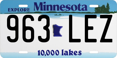 MN license plate 963LEZ