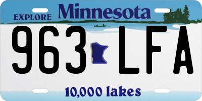 MN license plate 963LFA
