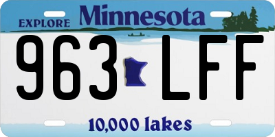 MN license plate 963LFF