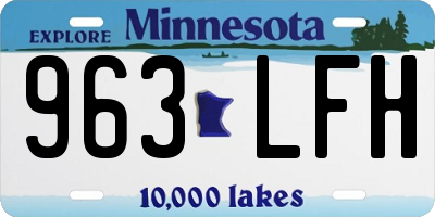 MN license plate 963LFH