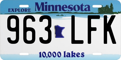 MN license plate 963LFK