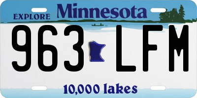 MN license plate 963LFM