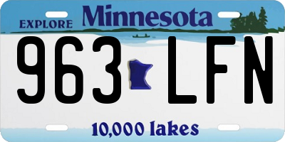 MN license plate 963LFN