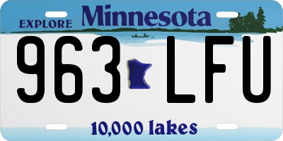 MN license plate 963LFU