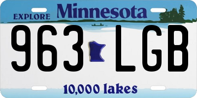 MN license plate 963LGB
