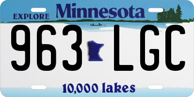 MN license plate 963LGC