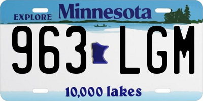 MN license plate 963LGM