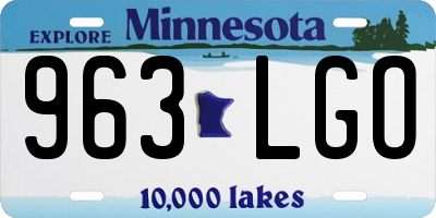 MN license plate 963LGO