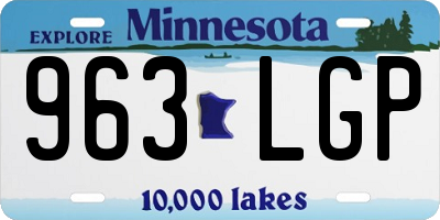 MN license plate 963LGP