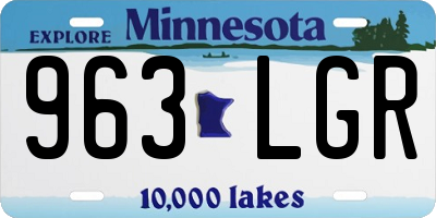 MN license plate 963LGR