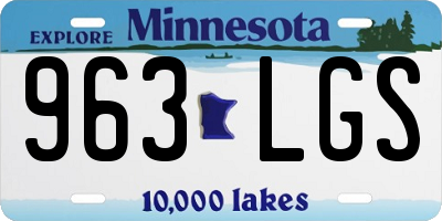 MN license plate 963LGS