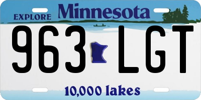 MN license plate 963LGT