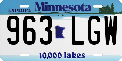 MN license plate 963LGW