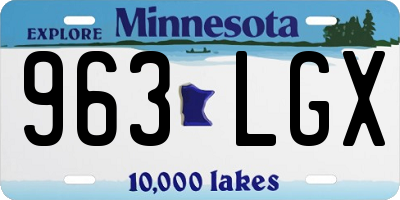 MN license plate 963LGX