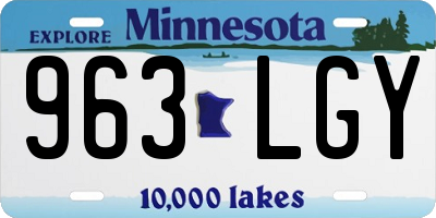MN license plate 963LGY