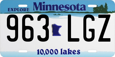 MN license plate 963LGZ