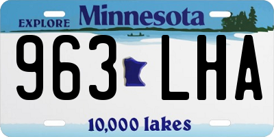 MN license plate 963LHA