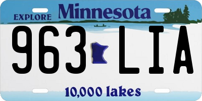 MN license plate 963LIA