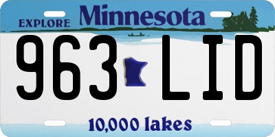 MN license plate 963LID