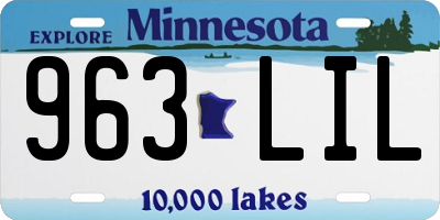 MN license plate 963LIL