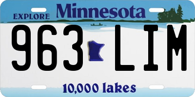 MN license plate 963LIM