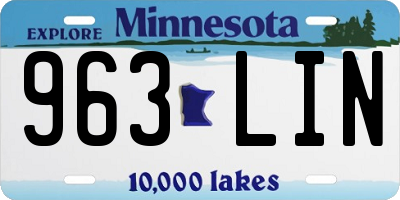 MN license plate 963LIN