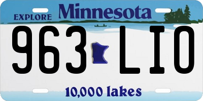 MN license plate 963LIO