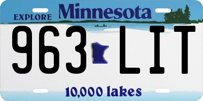 MN license plate 963LIT