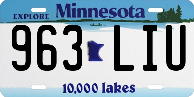 MN license plate 963LIU