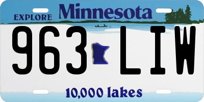 MN license plate 963LIW