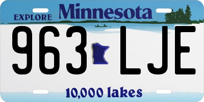 MN license plate 963LJE
