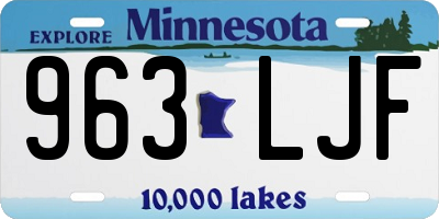 MN license plate 963LJF